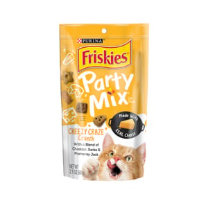 Friskies喜躍 Friskies喜躍 Party Mix Crunch 貓零食 貓脆餅 三重芝士魚 6oz 6oz  正面圖