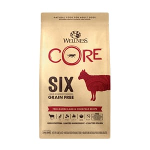 WELLNESS WELLNESS CORE 狗糧 SIX 無穀物 單一蛋白質抗敏配方 羊肉 4lb 4lb 正面圖