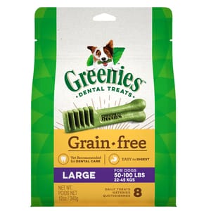 Greenies Greenies 狗零食 GF Large 無穀物潔齒骨 大型犬用 8支 12oz 12oz 犬用 正面圖
