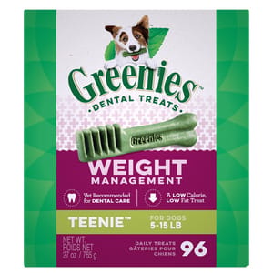 Greenies Greenies 狗零食 WM Teenis 體重管理潔齒骨 的骰犬用 96支 27oz 27oz 犬用 正面圖