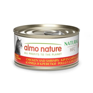 Almo Almo Nature HFC 貓罐頭 天然系列 雞肉+鮮蝦 70g 70g 正面圖