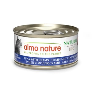 Almo Almo Nature HFC 貓罐頭 天然系列 吞拿魚+蜆肉 70g 70g  正面圖