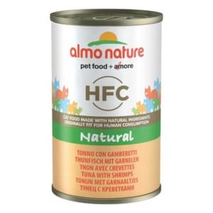 Almo Almo Nature HFC 貓罐頭 吞拿魚+鮮蝦 140g 140g  正面圖