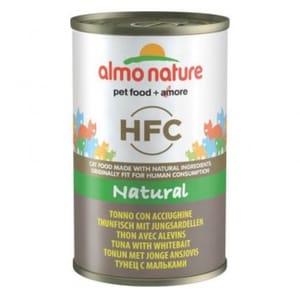 Almo Almo Nature HFC 貓罐頭 吞拿魚+白飯魚 140g 140g 正面圖