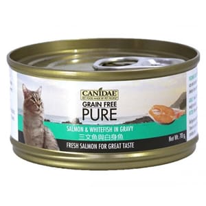 CANIDAE CANIDAE 咖比 PURE 貓罐頭 三文魚及白身魚 70g 70g  正面圖