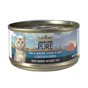 CANIDAE CANIDAE 咖比 PURE 貓罐頭 白身吞拿魚及雞絲 70g 70g 正面圖