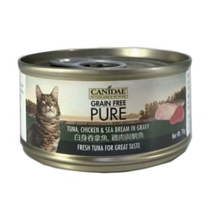 CANIDAE CANIDAE 咖比 PURE 貓罐頭 白身吞拿魚+雞肉及鯛魚 70g 70g 正面圖