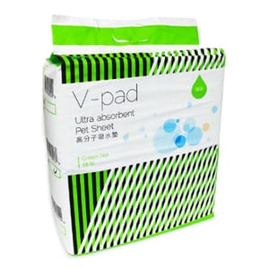 V-pad V-pad 綠茶高分子吸水 寵物尿墊 狗尿墊 狗尿片 [45x60 M碼 50枚]   正面圖