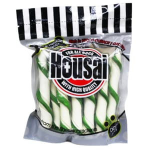 Housai Housai 狗零食 潔齒骨 綠茶扭紋棒 20支 998838 正面圖