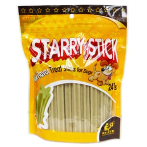 Starry Starry Stick 狗零食 五星型牛奶軟齒條 24支   正面圖