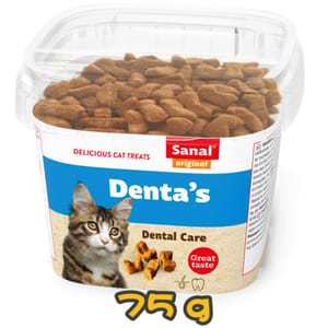 Sanal Sanal 貓零食 亮白潔齒粒 75g 75g 正面圖