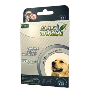 Max Max Biocide 狗狗 天然草本 香葉驅蚤頸帶 大型犬用 75cm 黑色 犬用 正面圖