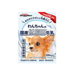 DoggyMan DoggyMan 日本狗零食 成犬用 日本國產低脂肪牛乳 狗狗配方 200ml 200ml 犬用 正面圖