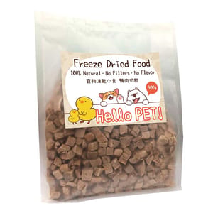 Hello Hello Pet 寵物冷凍脫水小食 鴨肉切粒 400g 400g  正面圖
