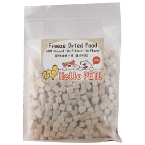 Hello Hello Pet 寵物冷凍脫水小食 雞肉切粒 400g 400g 正面圖