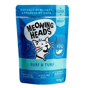 Meowing Meowing heads 貓濕糧 無穀物濕包 沙甸魚吞拿魚雞肉牛肉 100g 100g  正面圖
