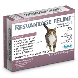 Resvantage Resvantage 白藜蘆醇貓用保健品 30粒 30粒 貓用 正面圖