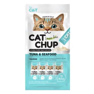 CAT CAT CHUP 貓零食 貓零食條 吞拿魚&海鮮 14g x 4條 14g 正面圖
