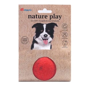 Billipets Billipets 狗玩具 新西蘭天然羊毛系列 波波 紅色 Ø6.3cm   正面圖
