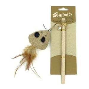Billipets Billipets 逗貓棒 天然木製貓棒 三角老鼠 40cm 正面圖