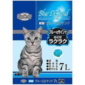 日本ワンニャン 日本ワンニャン Blue De Sand變藍凝結 紙貓砂 7L 7L 正面圖