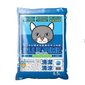 日本SANMATE 日本SANMATE Blue Time 抗菌易溶 紙貓砂 6.5L 5L 正面圖
