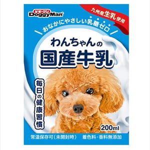 DoggyMan DoggyMan 日本狗零食 幼犬用 日本國產牛乳牛奶 200ml 200ml 犬用 背面圖