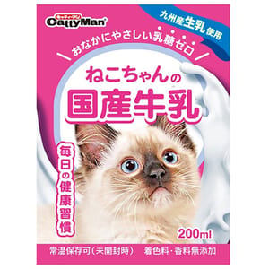 日本CattyMan 日本CattyMan 幼貓用 日本國產牛乳牛奶 200ml 200ml 貓用 背面圖