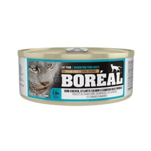 BOREAL BOREAL 全貓罐頭 雞肉+三文魚及鴨肉配方 80g 80g 正面圖