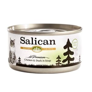 Salican Salican 貓罐頭 清湯鮮雞肉+鴨肉 85g 85g  正面圖