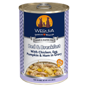 WeRuVa WeRuVa 狗罐頭 經典系列 無骨去皮雞胸肉+雞蛋+火腿 Bed & Breakfast 400g 400g  正面圖
