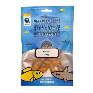 Alfa Alfa Pet 新西蘭風乾脫水無穀物 狗小食 青口 Mussel for Dogs 50g 50g  正面圖
