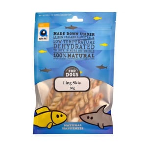 Alfa Alfa Pet 新西蘭風乾脫水無穀物 狗小食 鱈鰵魚皮 Ling Skin for Dogs 50g 50g  正面圖