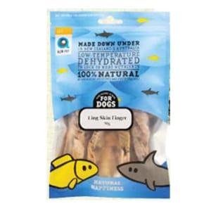 Alfa Alfa Pet 新西蘭風乾脫水無穀物 狗小食 鱈鰵魚條 Ling Skin Finger for Dogs 50g 50g  正面圖
