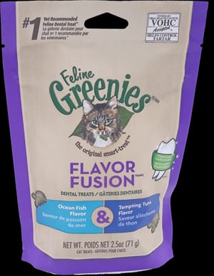 美國Greenies 美國Greenies Dental Treats 貓齒靈貓咪潔齒餅 深海魚拼吞拿魚味 71g 71g 正面圖