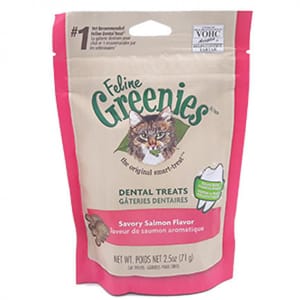 美國Greenies 美國Greenies Dental Treats 貓齒靈貓咪潔齒餅 三文魚味 71g 71g  正面圖