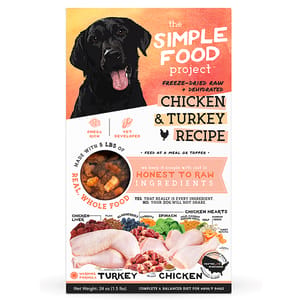 The The Simple Food Project 全犬狗糧 凍乾脫水系列 雞及火雞 1.5lbs 5lb  正面圖
