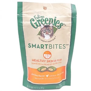 美國Greenies 美國Greenies Smart Bites 貓咪夾心餅 美毛護膚雞肉味 60g 60g 正面圖