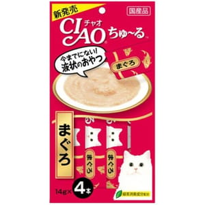 CIAO CIAO 肉泥 貓零食 金槍魚肉醬 14g 4本入 14g 正面圖
