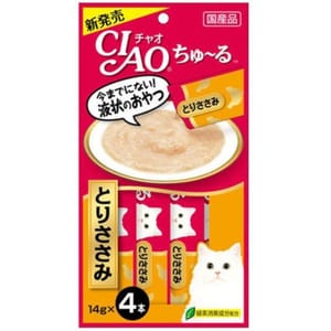 CIAO CIAO 肉泥 貓零食 雞肉肉醬 14g 4本入 14g  正面圖