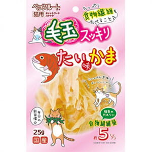 日本Petz 日本Petz Route 毛玉 去毛球 鯛魚絲 25g 25g 貓用 正面圖