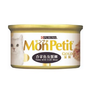 MonPetit MonPetit 貓罐頭 金裝系列 金裝吞拿魚及蟹柳 85g 85g 正面圖