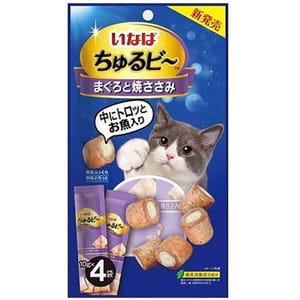 日本INABA 日本INABA 貓零食 雞肉及金槍魚軟心零食粒 10g 4袋入 10g 正面圖