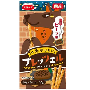 日本SMACK 日本SMACK 狗狗百力滋 Dog Pretz 低脂肪 濃味厚切牛肉味 30g 30g  正面圖