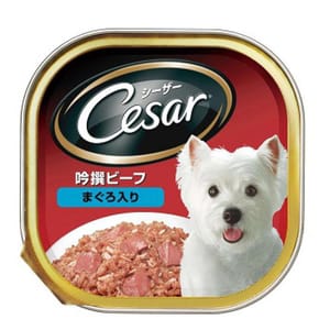Cesar西莎 Cesar西莎 鋁罐狗罐頭 日系牛肉及吞拿魚味 100g 100g 正面圖