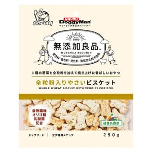 DoggyMan DoggyMan 日本狗零食 膳食纖維小麥 無添加 野菜餅乾 250g 250g  正面圖