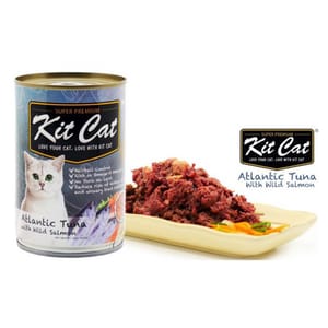 Kit Kit Cat 貓罐頭 太平洋吞拿魚+野生三文魚 400g 400g 正面圖