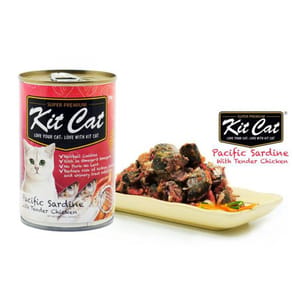 Kit Kit Cat 貓罐頭 太平洋吞拿魚+嫩雞肉 400g 400g 正面圖