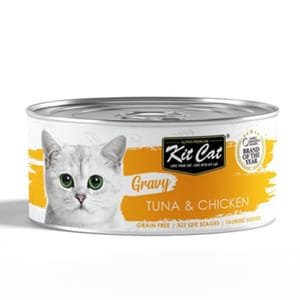 Kit Kit Cat GravySeries 貓罐頭 鮮嫩營養肉汁湯 吞拿+雞 70g 70g  正面圖