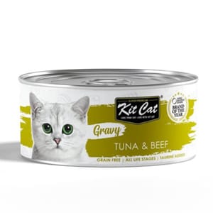Kit Kit Cat GravySeries 貓罐頭 鮮嫩營養肉汁湯 吞拿魚+牛 70g 70g 正面圖